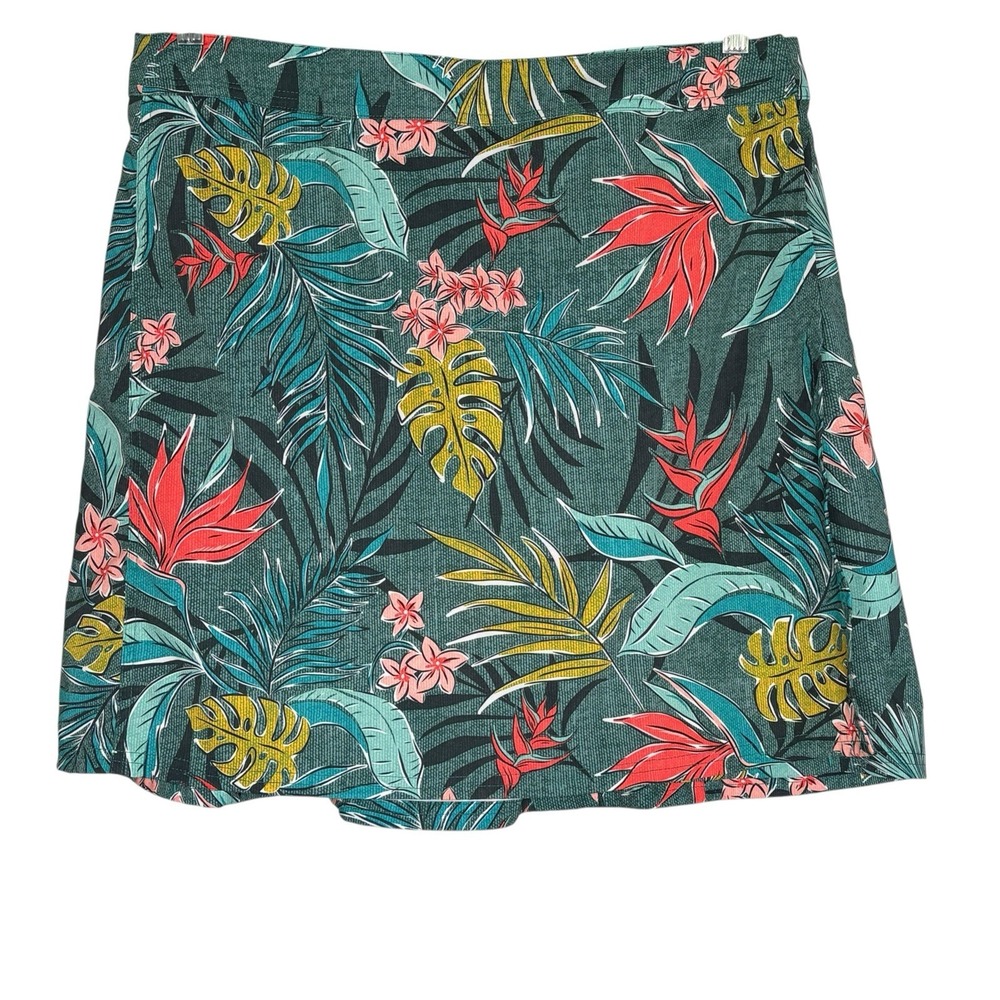 RipSkirt Tropical Floral Wrap Skirt L Length 2 Mini Hawaiian Resort Vacation